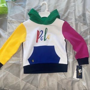 Polo Ralph Lauren classic white multicolor hoodie little kids size 5